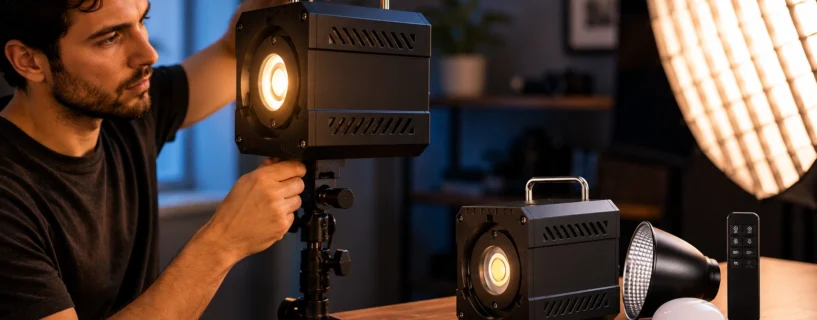 VEDO Luz Fotográfica COB 80W Review: Pequena no Tamanho, Grande na Iluminação?